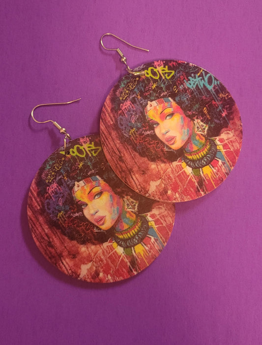 Wooden Afro Centric Earrings