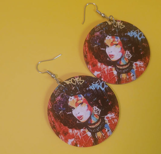 Wooden Afrocentric Earrings